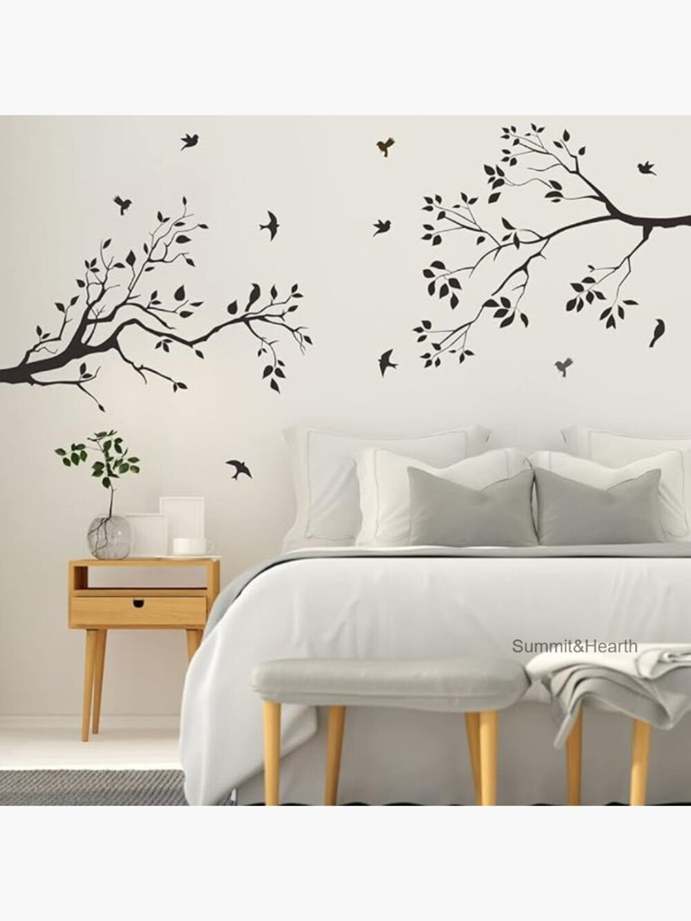 Vinyl Wall Decal Tree Branch Birds Leaves Nursery Bedroom Living Room Decor